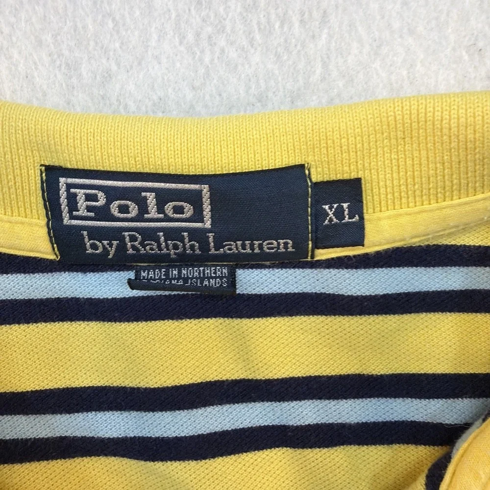 Ralph Lauren Polo‎ Shirt Mens X Large Yellow Short Sleeve Custom Fit Pony Preppy
